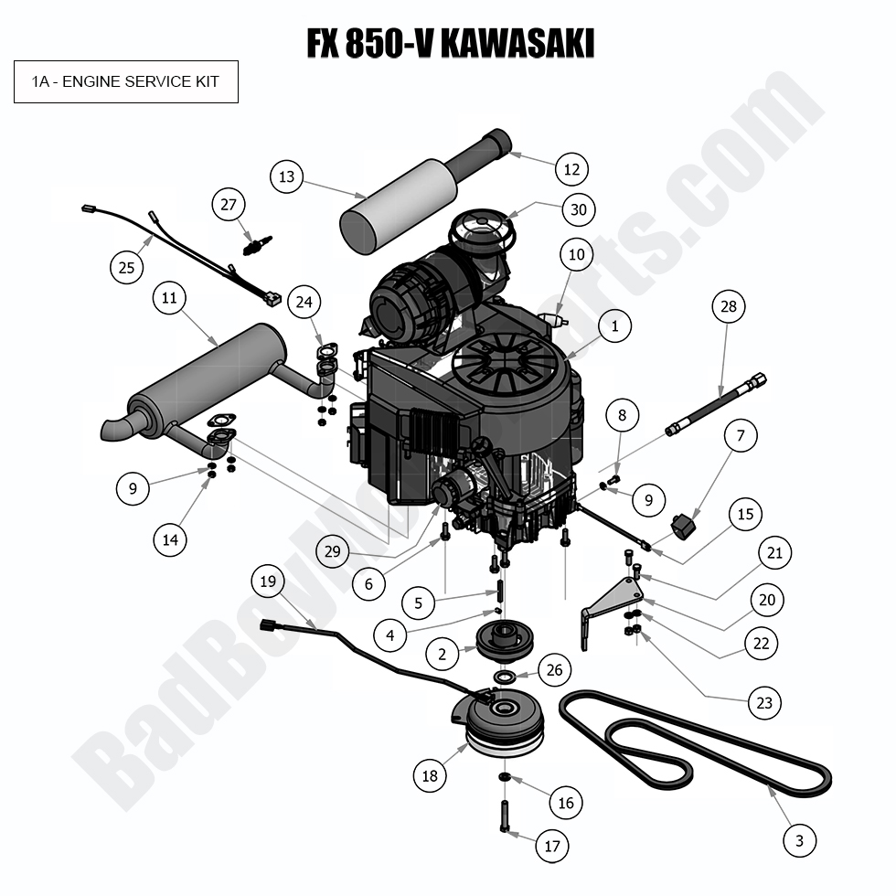 1805 - Bad Boy Mower Parts Lookup > 2018 > Outlaw XP > Engine - Kawasaki FX850
